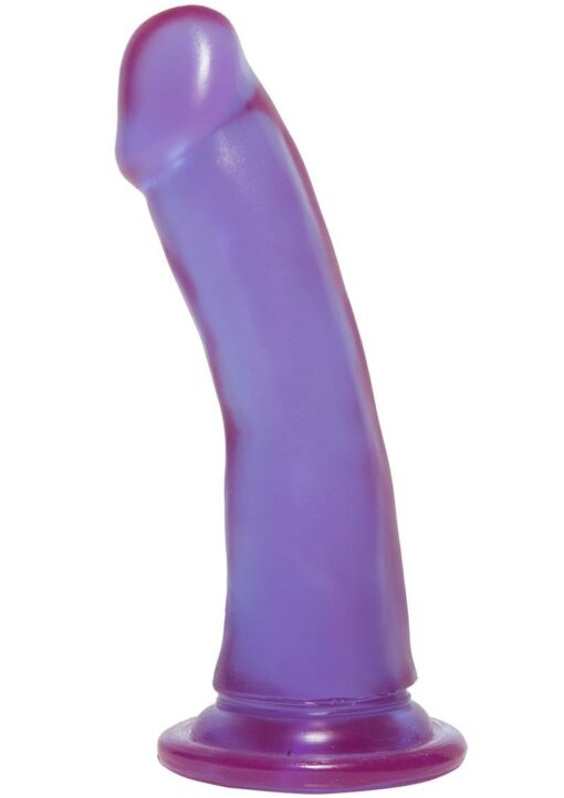 Crystal Jellies Slim Dildo 6.5in - Purple