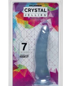 Crystal Jellies Thin Dildo 7in - Clear