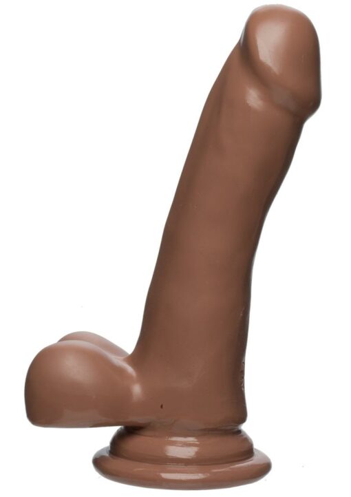 The D Slim D Firmskyn Dildo with Balls 6in - Caramel