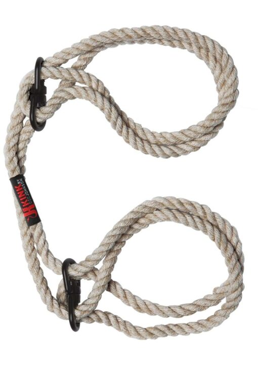 Kink Hogtied Bind and Tie 6mm Hemp Wrist Or Ankle Cuffs - Natural