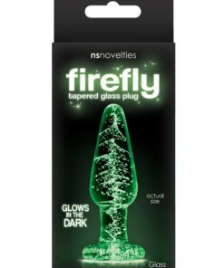 Firefly Tapered Glass Butt Plug Glow In The Dark - Clear