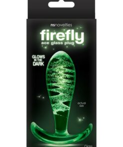 Firefly Ace I Glass Plug Butt Plug Glow In The Dark - Clear