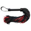 Rouge Anaconda Leather Flogger with Cuff - Black and Burgundy