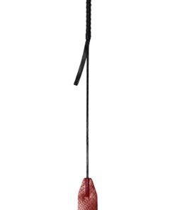 Rouge Fifty Times Hotter Anaconda Leather Riding Crop - Burgundy and Black