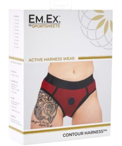 EM. EX. Active Harness Wear Contour Harness Briefs - Extra Large - Red