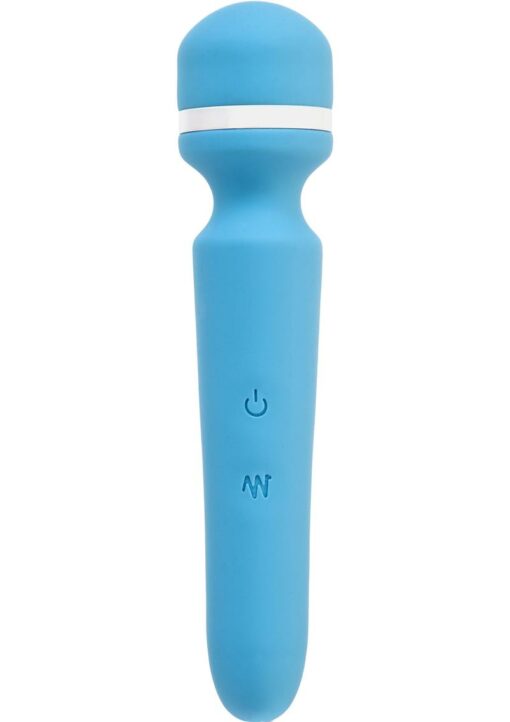 Wonderlust Destiny Silicone Rechargeable Wand Massager - Blue