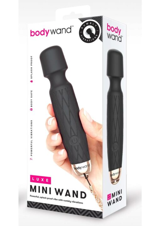 Bodywand Luxe Mini Wand Rechargeable Silicone Wand Massager - Black
