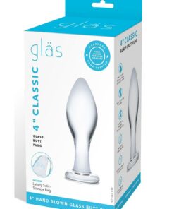 Glas Classic Glass Butt Plug 4in - Clear