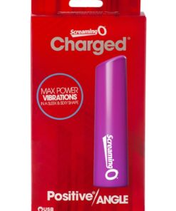 Charged Positive Angle USB Rechargeable Waterproof Multi Speed Vibrator - Purple