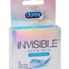 Durex Invisible Ultra Thin Lubricated Latex Condoms 3-Pack