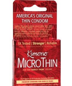 Kimono MicroThin Ultra Thin Premium Lubricated Latex Condoms 3 Pack