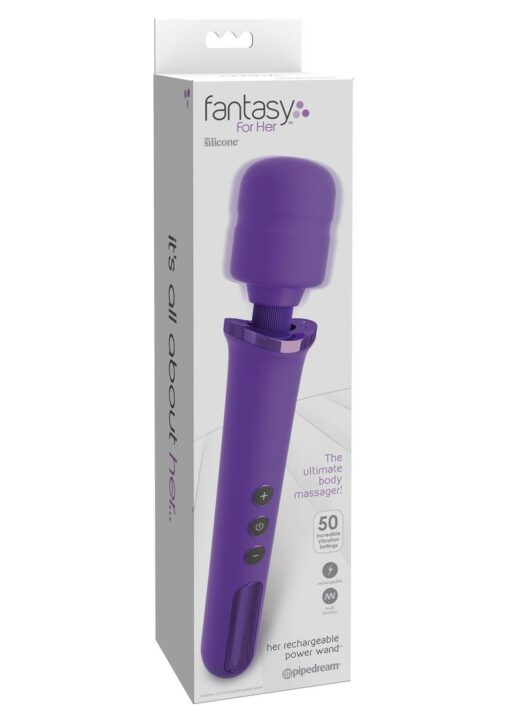 Fantasy For Her Rechargeable Power Wand Multispeed Silicone - Purple