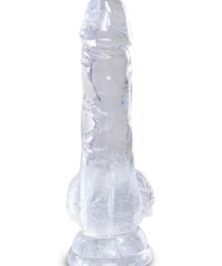 King Cock Clear Dildo with Balls 5in - Clear