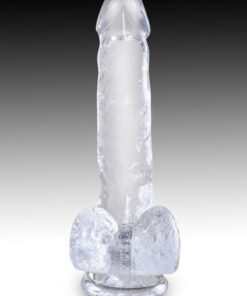 King Cock Clear Dildo with Balls 6in - Clear