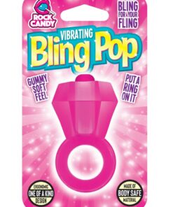 Bling Pop Vibrating Cock Ring - Pink
