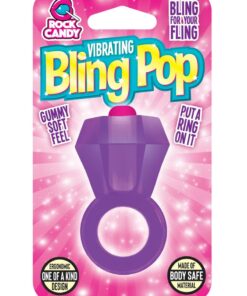 Bling Pop Vibrating Cock Ring - Purple