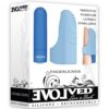 Fingerlicious Rechargeable Bullet with Silicone Clitoral Stimulation Finger Sleeve - Blue