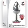 Adam and Eve Pink Gem Aluminum Anal Plug - Small - Pink