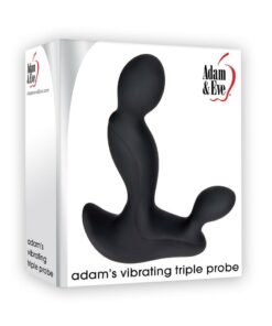 Adam and Eve Adam`s Vibrating Triple Probe Rechargeable Silicone Prostate Massager - Black