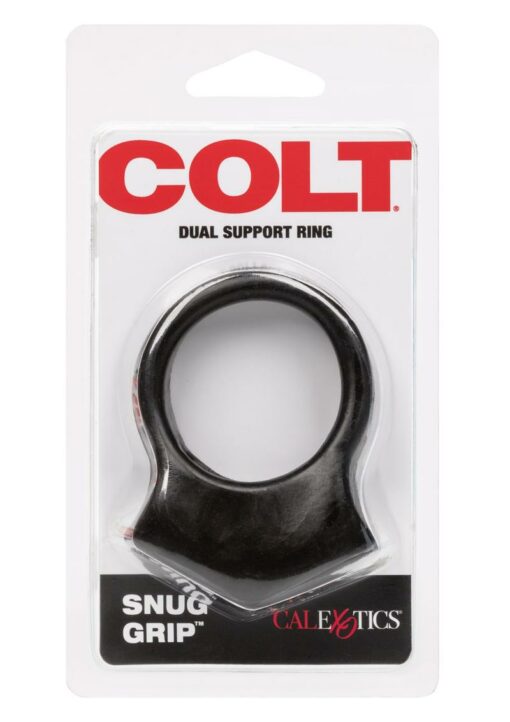 COLT Snug Grip Dual Support Cock Ring Scrotum Support - Black