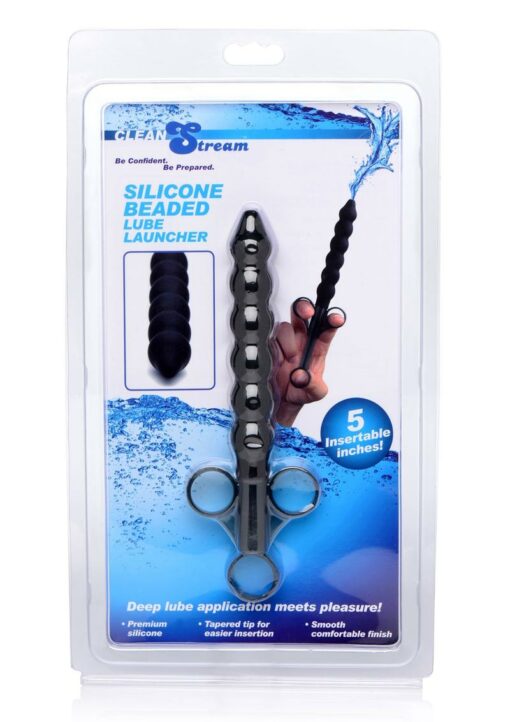 CleanStream Silicone Beaded Lube Launcher - Black