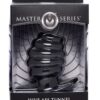 Master Series Silicone Ribbed Hollow Anal Plug - Medium - Black