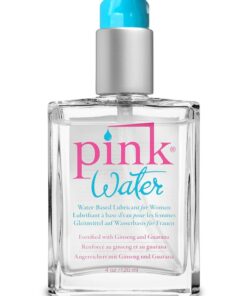 Pink Water 4oz Glass Bottle Water Based Lubricant with Pump