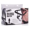 Strict Male Harness with Silicone Anal Plug - Black