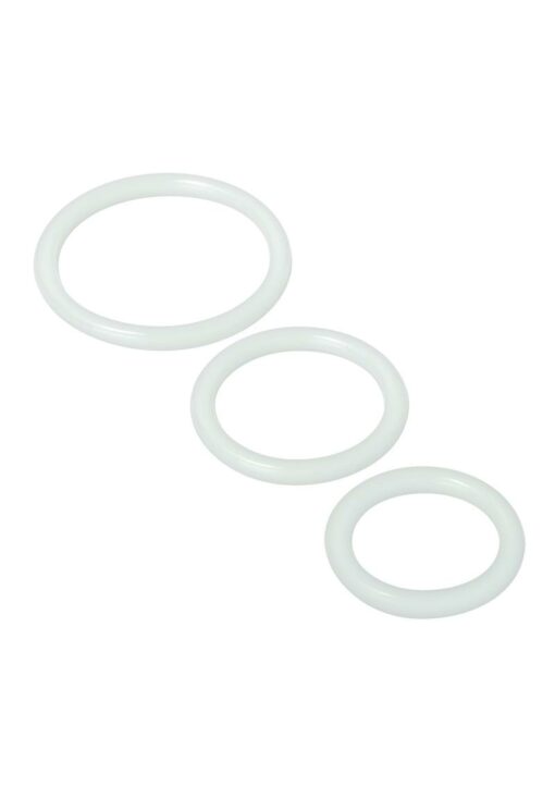 Trinity Men Silicone Cock Rings - 3 pack - Clear