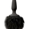 Bunny Tails Mini Silicone Butt Plug - Black Fur - Black