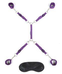 Lux Fetish Bed Spreader Restraint System (7 Piece Set) - Purple