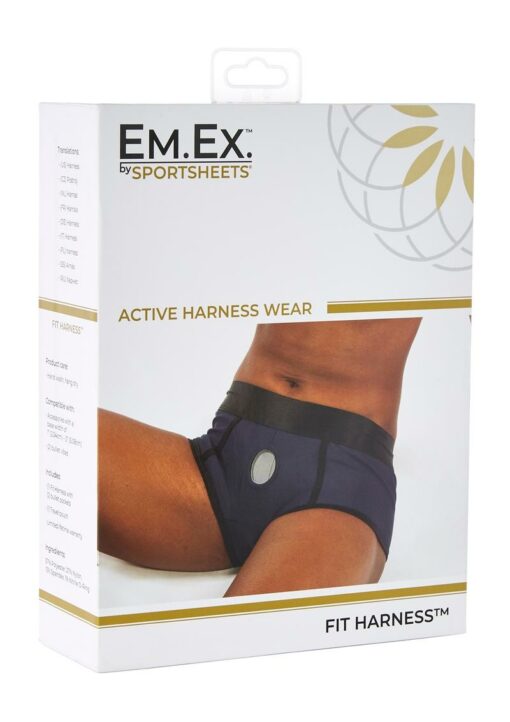 EM. EX. Active Harness Wear Fit Harness Boy Shorts - 2X Large - Blue