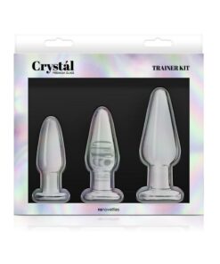 Crystal Premium Glass Trainer Kit Butt Plug Set - Clear