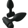 Renegade Rechargeable Silicone Vibes-O-Spades Anal Plug Kit (Set of 3) - Black