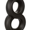 Ultra-Soft Crazy 8 Dual Silicone Cock Ring - Black