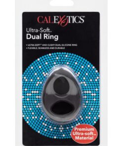 Ultra-Soft Dual Ring Silicone Cock Ring - Black