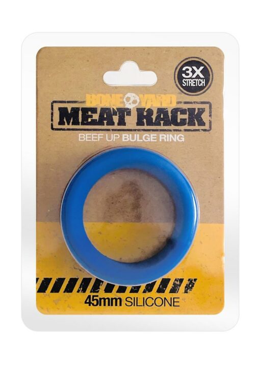 Boneyard Meat Rack Beef Up Bulge Ring 3X Silicone Cock Ring - Blue