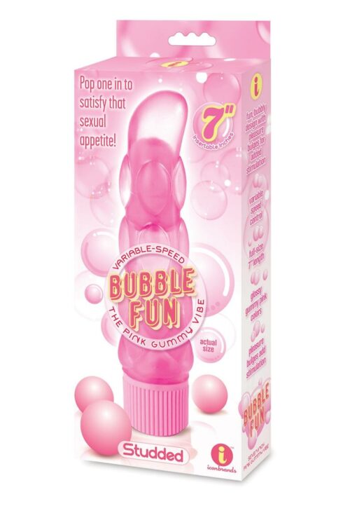 The 9`s - Bubble Fun Studded 7in Vibrator - Pink