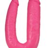Big As Fuk Double Headed Dildo with Suction Cup 18in - Pink