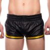 Prowler Red Leather Sport Shorts - Small - Black/Yellow