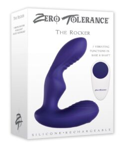 Zero Tolerance The Rocker Rechargeable Silicone Vibrating Prostate Massager with Remote Control - Navy Blue