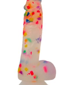 Addiction Party Marty Silicone Dildo with Balls 7.5in - Multicolor