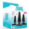 Anal Adventures Basic Butt Plug Kit 3 Sizes - Black