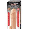 Natural Realskin Vibrating Penis Extender with Scrotum Ring - Vanilla