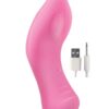 Devine Vibes Exciter Rechargeable Silicone Glow In The Dark Vibrator - Pink