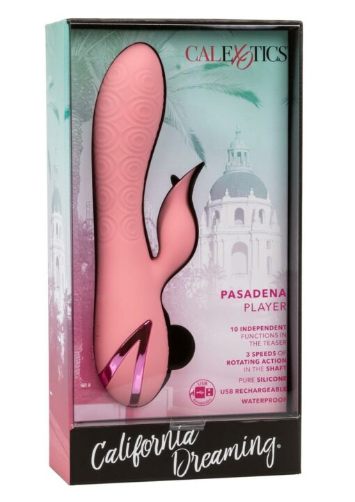 California Dreaming Pasadena Player Rechargeable Rotating Silicone Vibrator - Pink