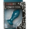 Power Gem Vibrating Crystal Probe Silicone Rechargeable Butt Plug - Blue