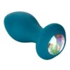 Power Gem Vibrating Crystal Probe Silicone Rechargeable Butt Plug - Blue