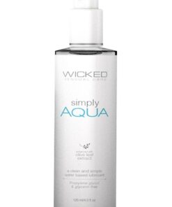 Wicked Simply Aqua Water Based Lubricant with Olive Leaf Extract 4oz