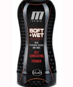 M for Men Soft and Wet Self Lubricating Masturbator Cup Ridge/Orb - Pussy - Vanilla